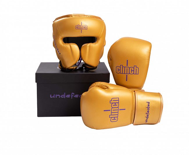 C162 Шлем боксерский Clinch Undefeated золотой