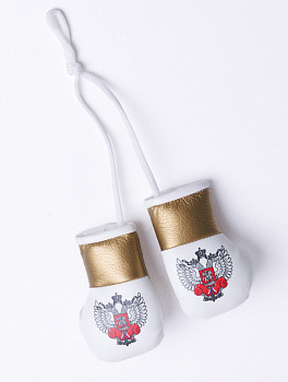 Сувенирные перчатки бело-золотые ФБ РОССИИ