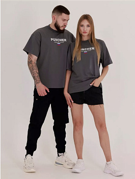 Футболка оверсайз PUNCHER 5545 серый