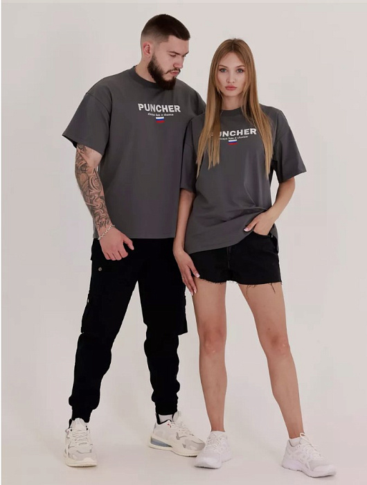 Футболка оверсайз PUNCHER 5545 серый