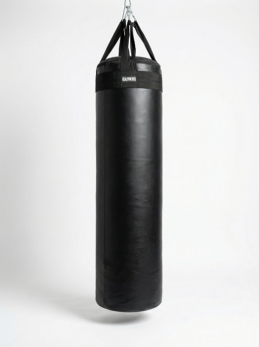 Мешок боксёрский цилиндрический 140х40 см (тент ПВХ) вставка гильза ППУ + подвесное (стропы, карабин