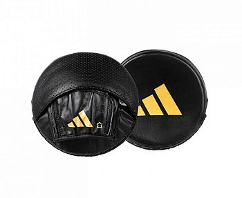 adiSDP01 Лапы Speed Disk Punching Mitt Leather черно-золотые     