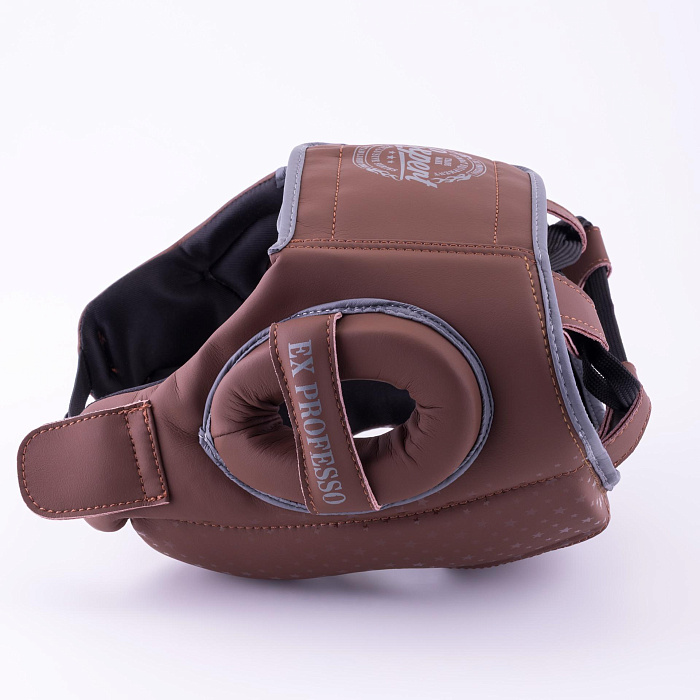 Шлем для бокса FIGHTEXPERT Vintage Fusion (кожа Vegan100%,Коричневый)