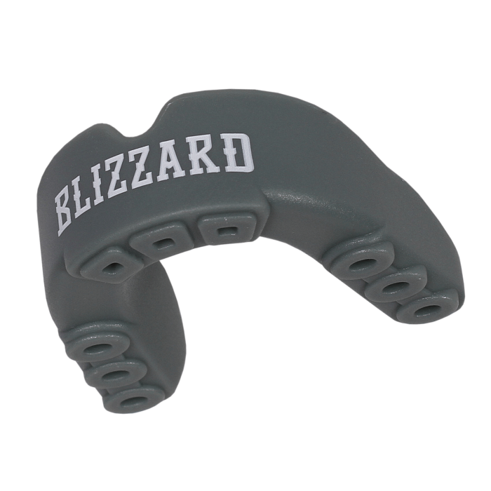 Защита рта (капа) FLAMMA - BLIZZARD GRAY с футляром (гель+резина, взрослый, Серый/желтый) 