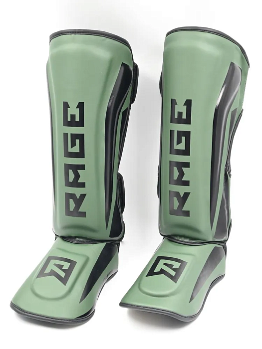 Защита голень-стопа Rage хаки кож/зам