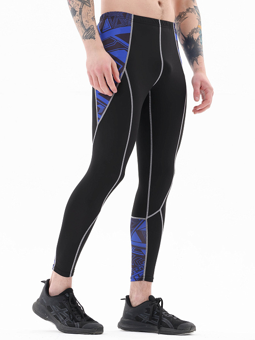 Компрессионные штаны Puncher Black Blue Line 