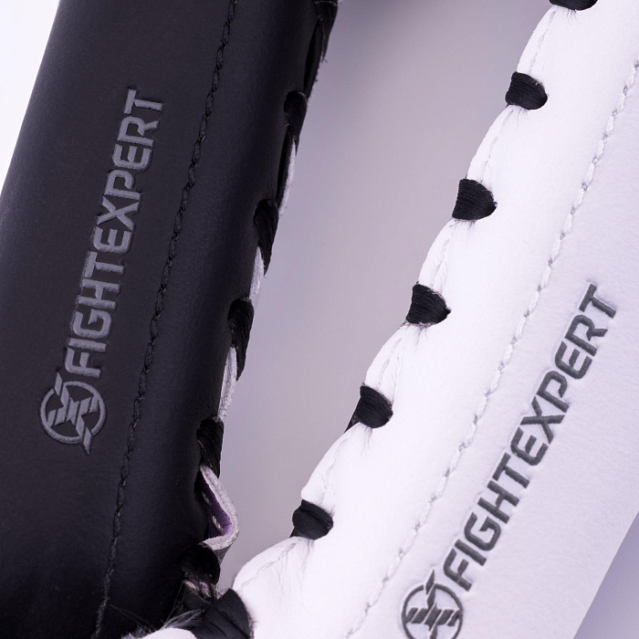 Тренировочные боксерские ракетки FIGHTEXPERT Coach (кожа Vegan100% , , черный/белый, ,) 