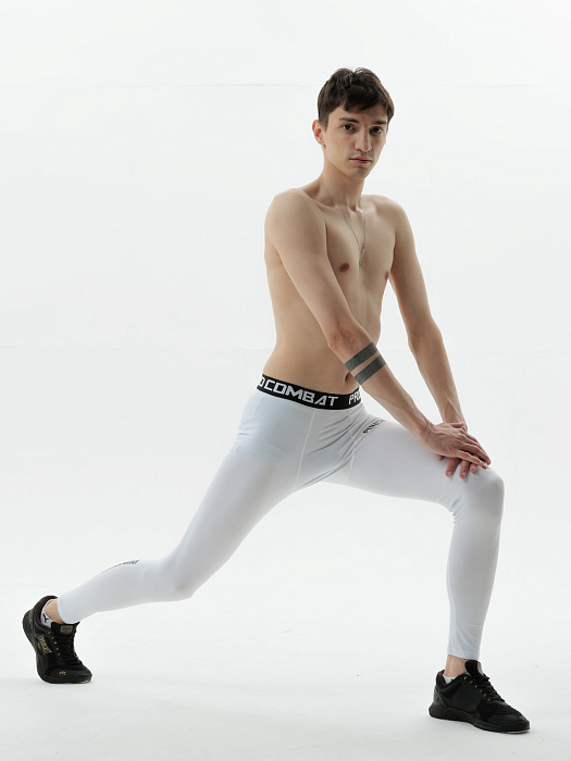 Компрессионные штаны Puncher Logo 5.0 white