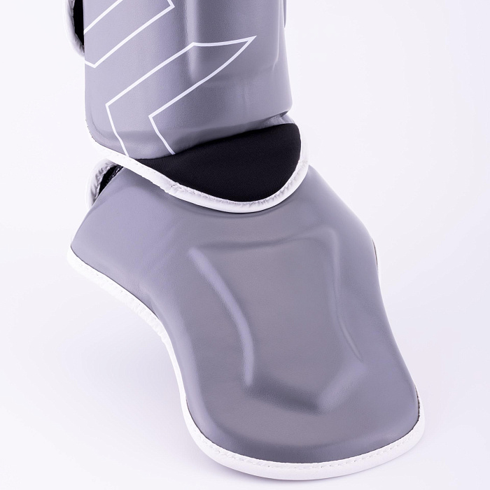 Защита голень-стопа FIGHTEXPERT Sparring (кожзаменитель, Серый)