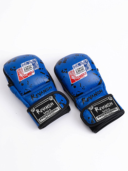 Перчатки HYBRID REVANSH СОЮЗ ММА РОССИИ, синий, кожа