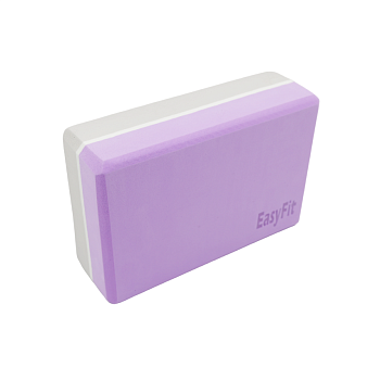 Блок для йоги EasyFit серо-сиреневый (материал EVA)