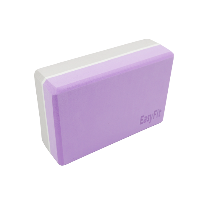 Блок для йоги EasyFit серо-сиреневый (материал EVA)