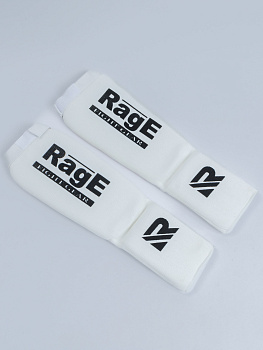 Защита голень-стопа Rage белый на липучке эластичная ткань