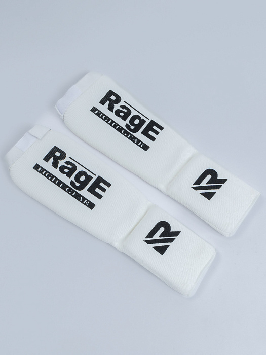 Защита голень-стопа Rage белый на липучке эластичная ткань