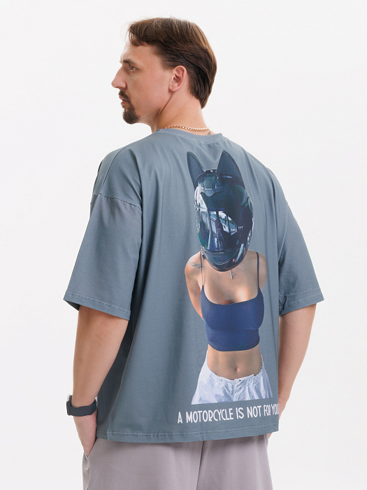 Футболка PUNCHER Motorcycle серая