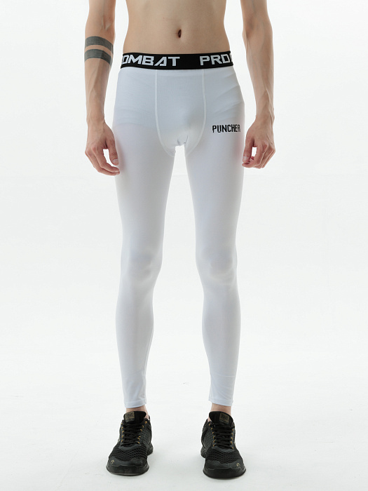 Компрессионные штаны Puncher Logo 5.0 white