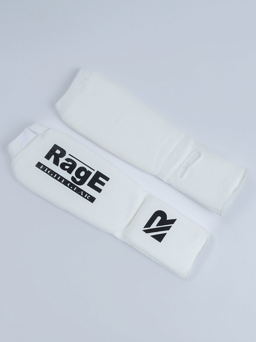 Защита голень-стопа Rage белый на липучке эластичная ткань