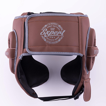 Шлем для бокса FIGHTEXPERT Vintage Fusion (кожа Vegan100%,Коричневый)