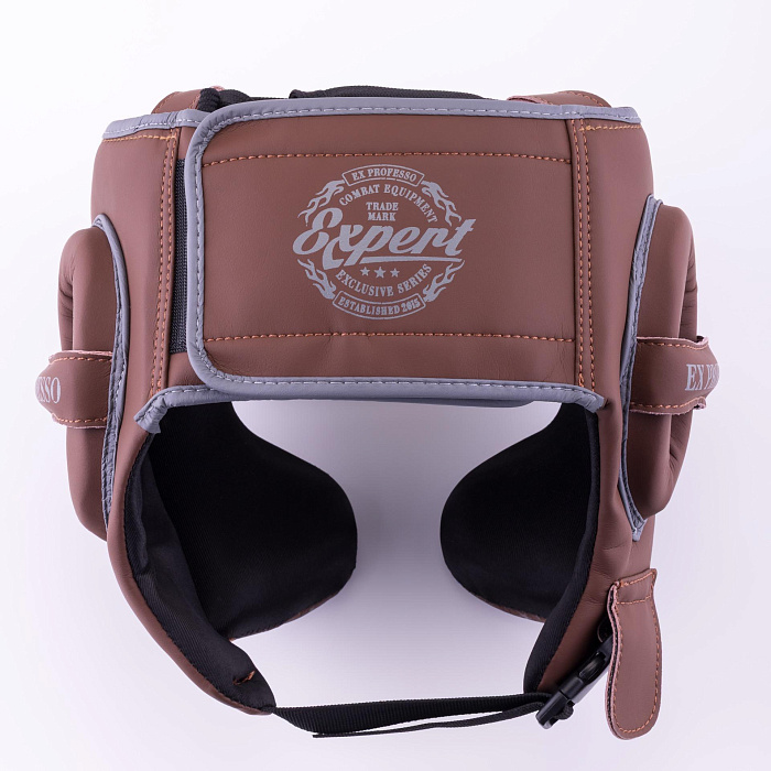 Шлем для бокса FIGHTEXPERT Vintage Fusion (кожа Vegan100%,Коричневый)