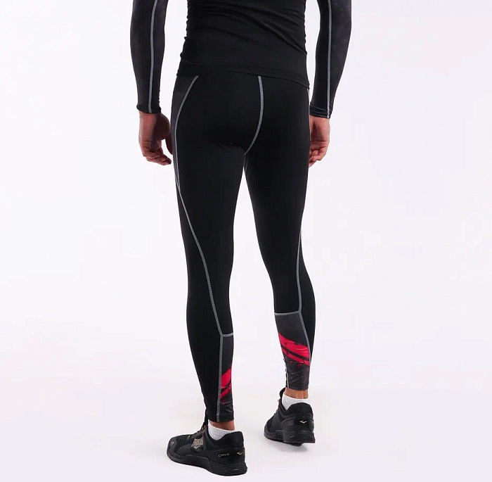 Компрессионные штаны Puncher Black Red Line