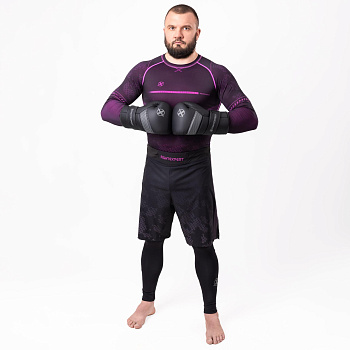 Рашгард с длинным рукавом FIGHTEXPERT Combat Black Purple