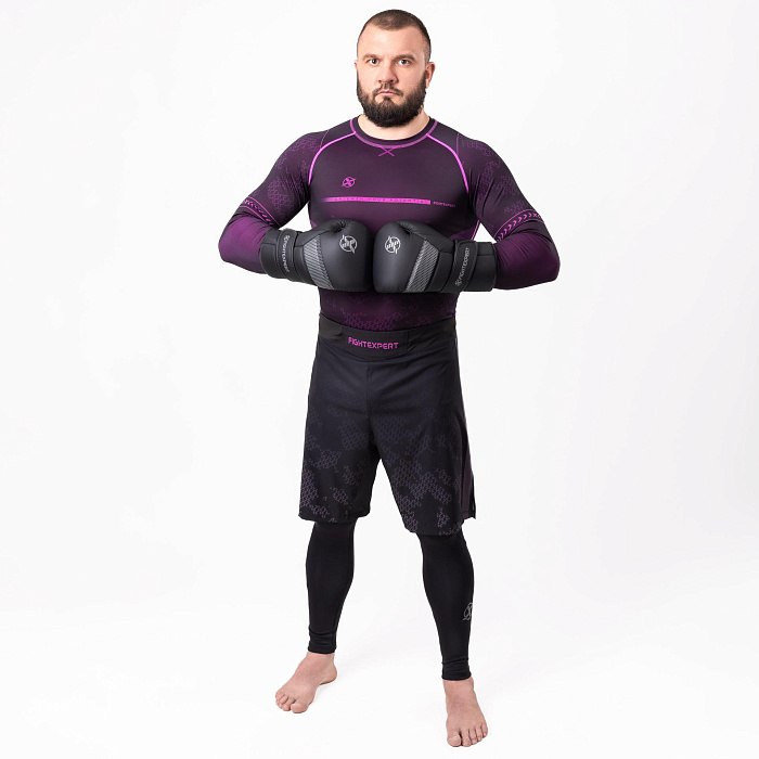 Рашгард с длинным рукавом FIGHTEXPERT Combat Black Purple