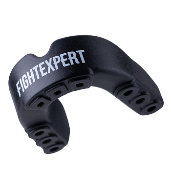 Защита рта (капа) FIGHT EXPERT ФКР с футляром (гель, резина, до 11, Черный/белый)