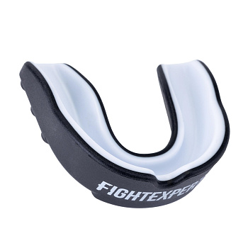Защита рта (капа) FIGHT EXPERT ФКР с футляром (гель, резина, до 11, Черный/белый)