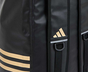 adiACC051B-L Сумка-рюкзак Training 2 in 1 PU Bag Boxing L черно-золотая