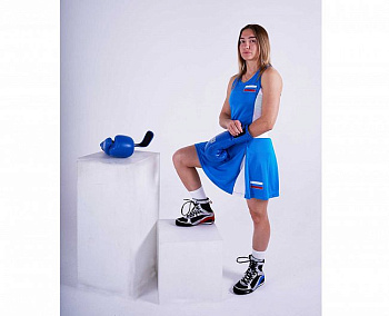 C120 Форма боксерская женская Clinch Fight ФБР сине-белая 