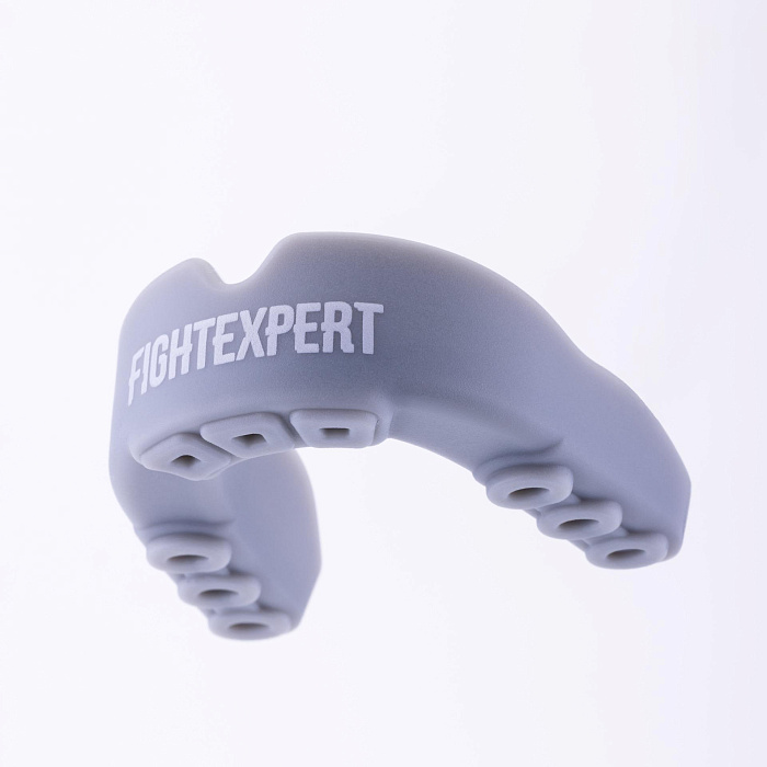 Защита рта (капа) FIGHTEXPERT ФКР с футляром (гель, резина, 12+, Серый/белый, ,)