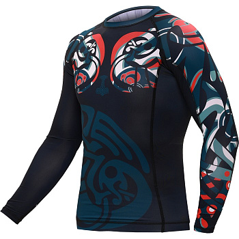 Рашгард Hardcore Training Nordic Pattern Black Russian LS