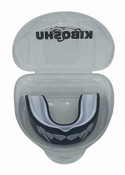 44-11 Kiboshu Капа одночелюстная Детская Two-layer with teeth/Черный/Силикон
