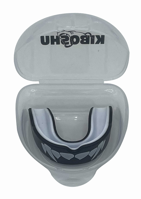 44-11 Kiboshu Капа одночелюстная Детская Two-layer with teeth/Черный/Силикон