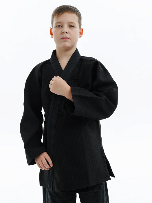 Кимоно детское джиу-джитсу Puncher Black (без пояса)
