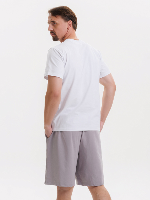 Комплект Футболка+Шорты ФБ России (белый-серый)