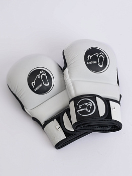 25-10 Kiboshu Перчатки ММА Training- Белые -Кожа 