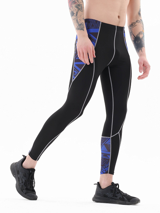 Компрессионные штаны Puncher Black Blue Line 