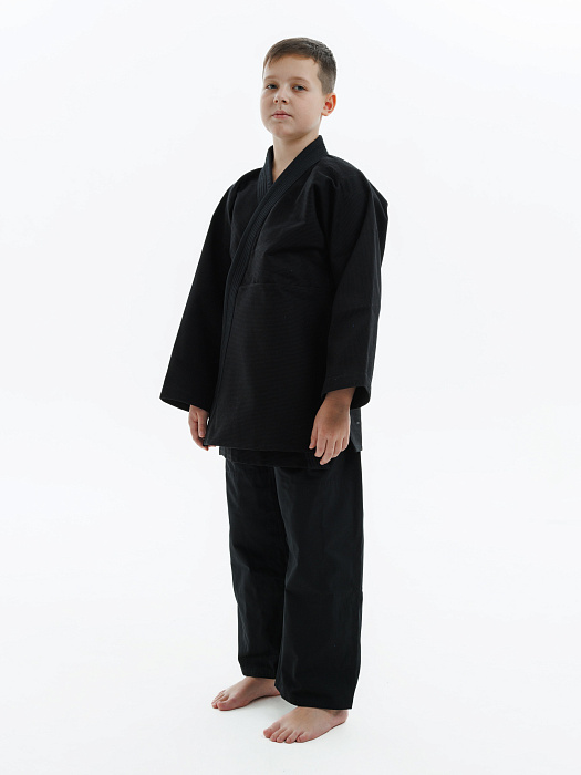 Кимоно детское джиу-джитсу Puncher Black (без пояса)