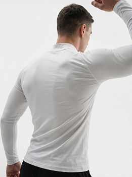 Рашгард компрессионый Rage длинный рукав и ворот белый