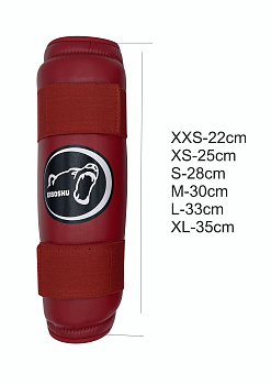 36-36 Kiboshu Защита голени G60S одобрен ФКР/Красный/Заменитель кожи