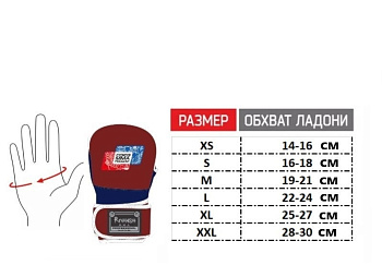 Перчатки HYBRID REVANSH СОЮЗ ММА РОССИИ, синий, кожа