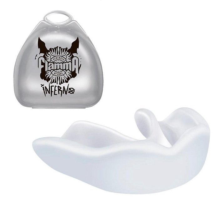Защита рта (капа) FLAMMA - Inferno mint с футляром (EVA мятный, взрослый (16), Белый)