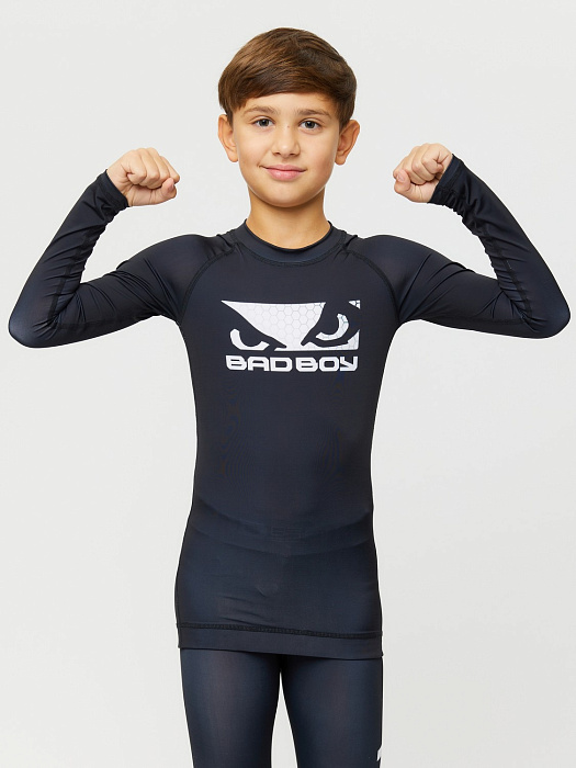 Детский Рашгард Bad Boy Origin New Rashguard Long Sleeves черный/белый 