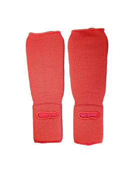 Защита голень-стопа Rage красный с золотым эласт. ткань