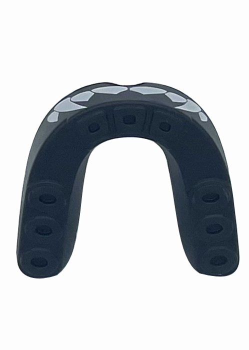 44-11 Kiboshu Капа одночелюстная Детская Two-layer with teeth/Черный/Силикон