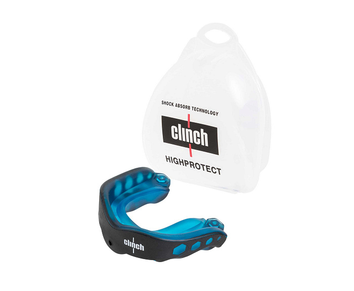 C515 Капа одночелюстная Clinch Pro Triple Layer Mouthguard черно-синяя (размер Junior)