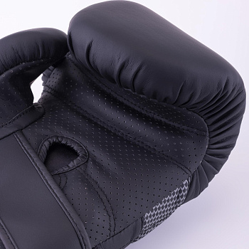 Перчатки для бокса FIGHTEXPERT Hook FX-900 (кожа Vegan100%, Черный)