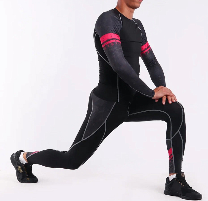 Компрессионные штаны Puncher Black Red Line