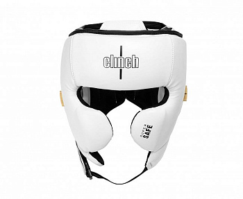C226 Шлем боксерский Clinch Contender бело-черно-золотой